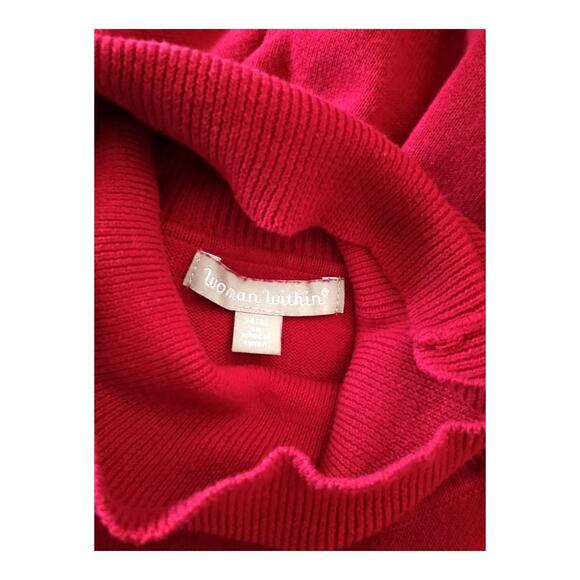 Woman Within Dark Red Turtleneck Sweater Top Plus Size 4X Long Sleeve Cotton - Picture 5 of 9